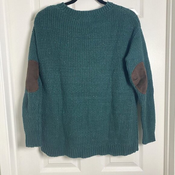 Urban Outfitters Coincidence & Chance Green Sweater Rustic Elbow Patch Size Sm - Picture 8 of 12